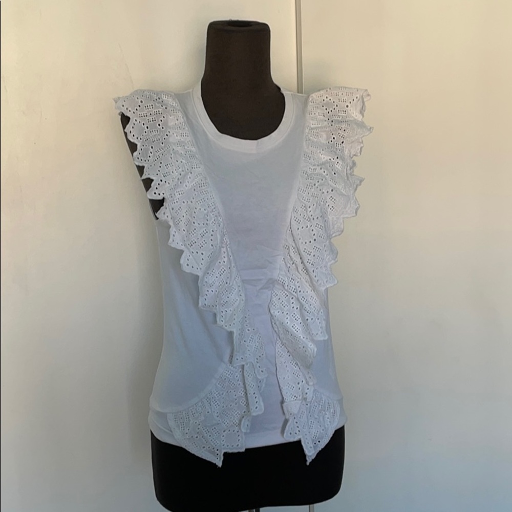 Top Shop White Ruffled top